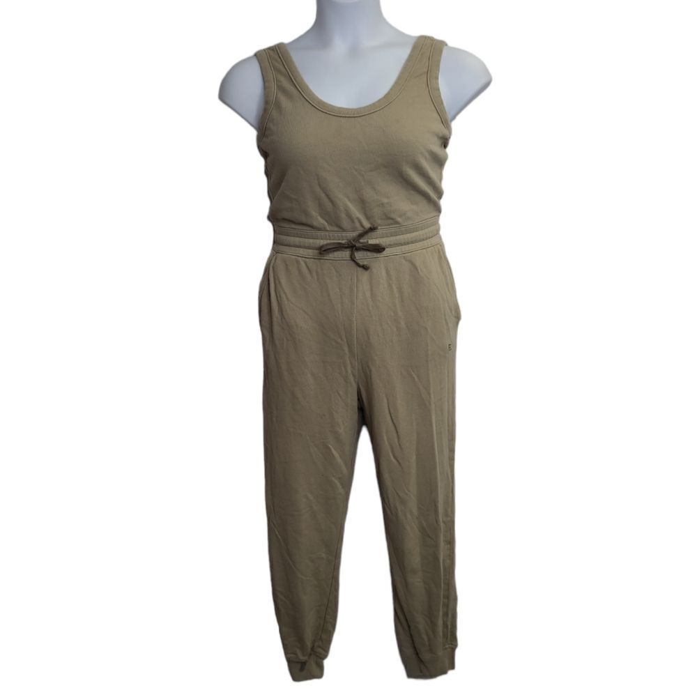 EVERLANE green french terry sleeveless drawstring waist sweat jumpsuit S